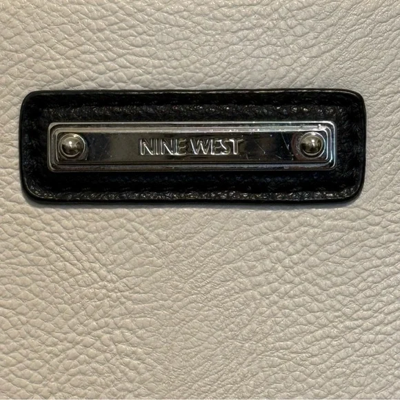 Nine West Structured Satchel / Shoulder Bag Cream & Black - Picture 8 of 14